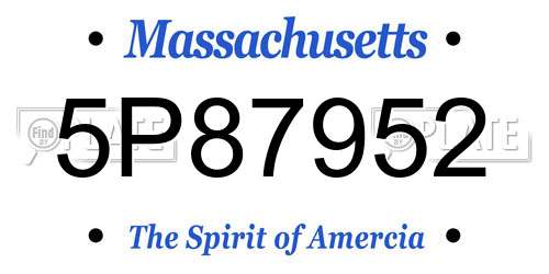 5P87952 Massachusetts License Plate