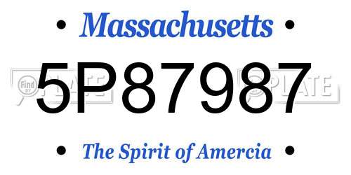 5P87987 Massachusetts License Plate