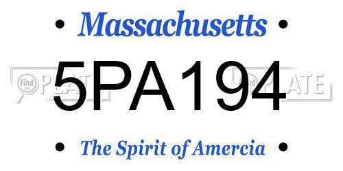 5PA194 Massachusetts License Plate