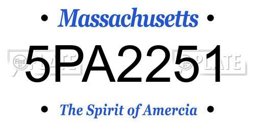5PA2251 Massachusetts License Plate