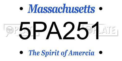 5PA251 Massachusetts License Plate