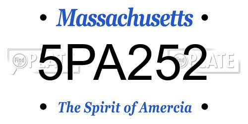 5PA252 Massachusetts License Plate