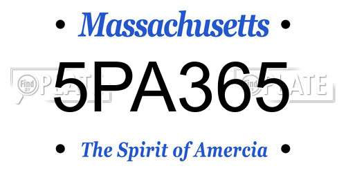 5PA365 Massachusetts License Plate