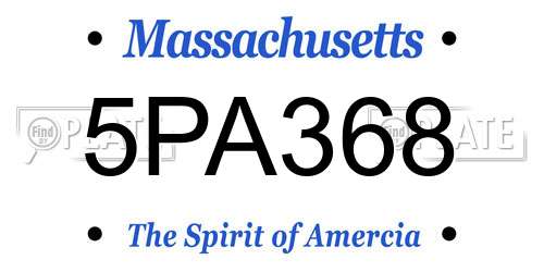 5PA368 Massachusetts License Plate