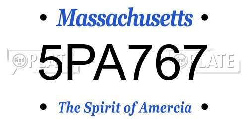 5PA767 Massachusetts License Plate