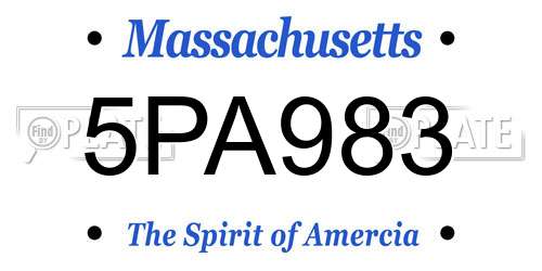 5PA983 Massachusetts License Plate