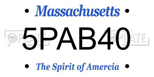 5PAB40 Massachusetts License Plate
