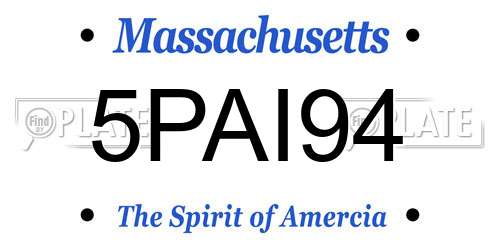 5PAI94 Massachusetts License Plate