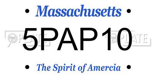 5PAP10 Massachusetts License Plate
