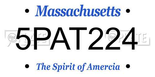 5PAT224 Massachusetts License Plate