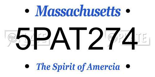 5PAT274 Massachusetts License Plate