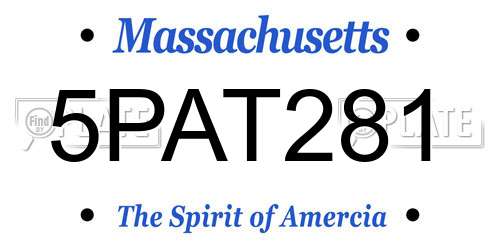 5PAT281 Massachusetts License Plate