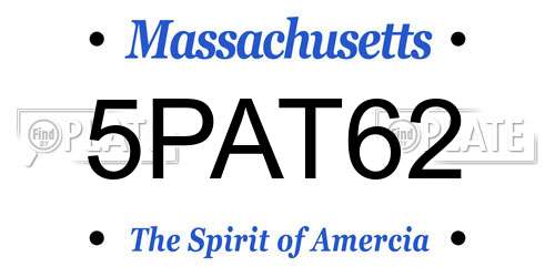 5PAT62 Massachusetts License Plate