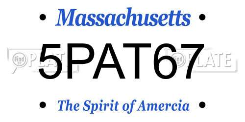 5PAT67 Massachusetts License Plate