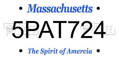 5PAT724 Massachusetts License Plate