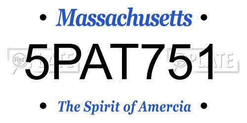 5PAT751 Massachusetts License Plate