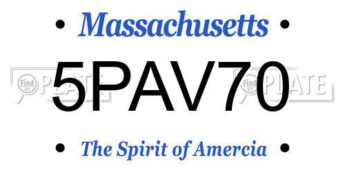 5PAV70 Massachusetts License Plate