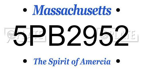 5PB2952 Massachusetts License Plate