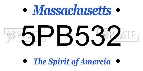 5PB532 Massachusetts License Plate