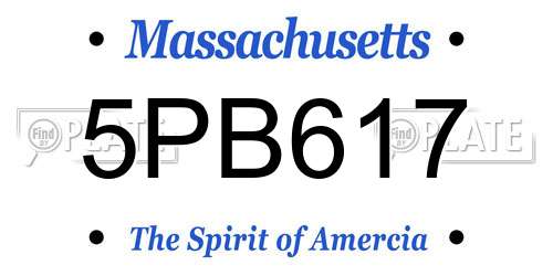 5PB617 Massachusetts License Plate