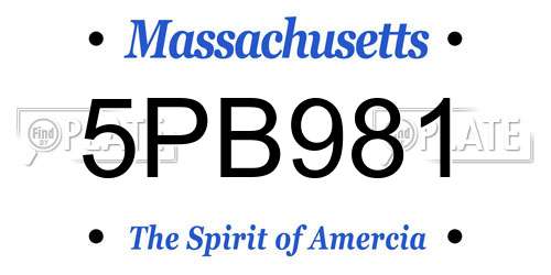 5PB981 Massachusetts License Plate