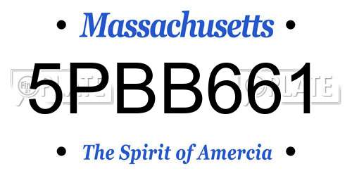 5PBB661 Massachusetts License Plate