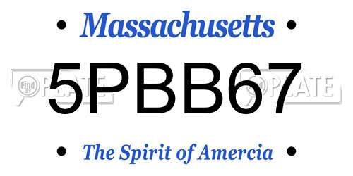 5PBB67 Massachusetts License Plate