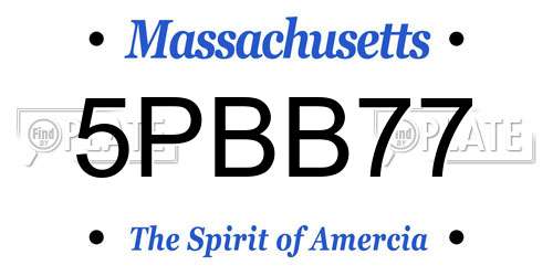 5PBB77 Massachusetts License Plate