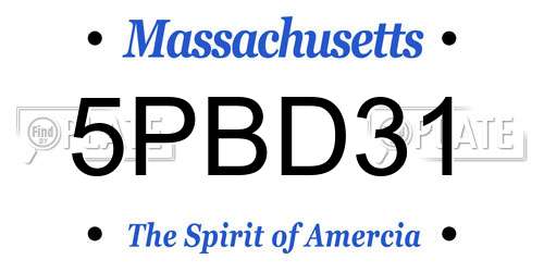 5PBD31 Massachusetts License Plate