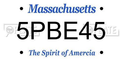 5PBE45 Massachusetts License Plate