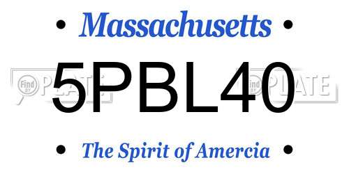5PBL40 Massachusetts License Plate