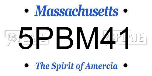5PBM41 Massachusetts License Plate