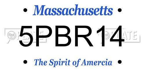5PBR14 Massachusetts License Plate
