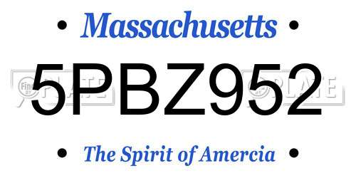 5PBZ952 Massachusetts License Plate