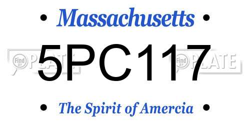 5PC117 Massachusetts License Plate