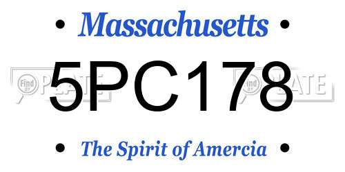 5PC178 Massachusetts License Plate