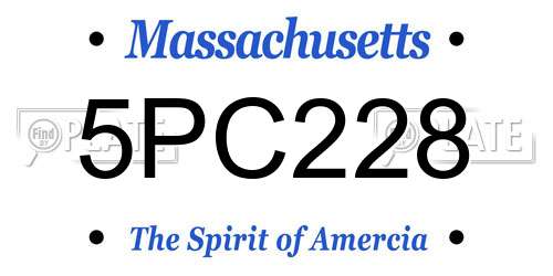 5PC228 Massachusetts License Plate