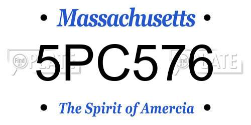 5PC576 Massachusetts License Plate