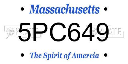 5PC649 Massachusetts License Plate