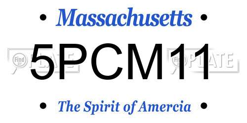5PCM11 Massachusetts License Plate