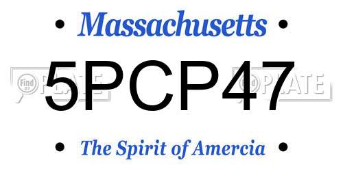 5PCP47 Massachusetts License Plate