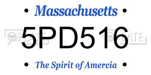 5PD516 Massachusetts License Plate