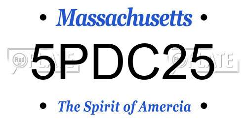 5PDC25 Massachusetts License Plate
