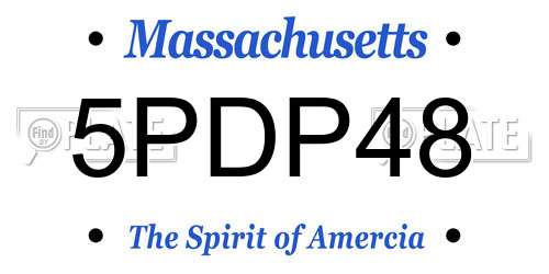 5PDP48 Massachusetts License Plate