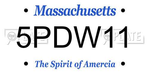5PDW11 Massachusetts License Plate