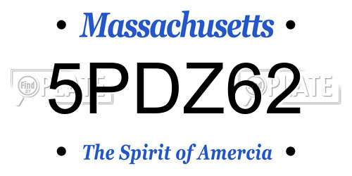 5PDZ62 Massachusetts License Plate