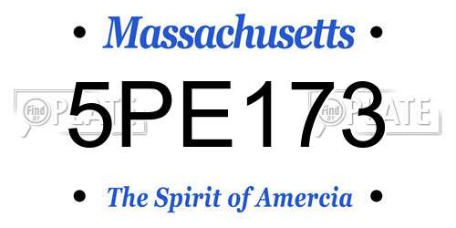 5PE173 Massachusetts License Plate