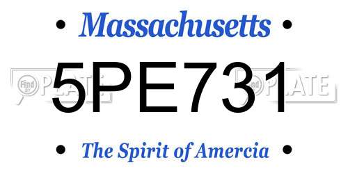 5PE731 Massachusetts License Plate