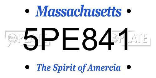5PE841 Massachusetts License Plate