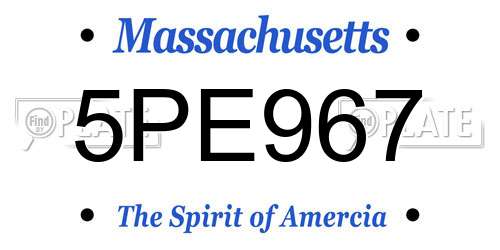 5PE967 Massachusetts License Plate
